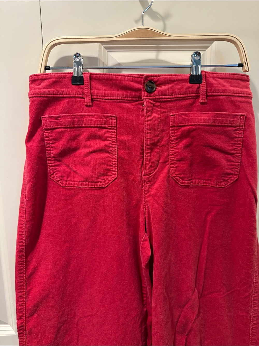 LOFT Hot Pink Corduroy Wide-Leg Pants - Picture 2 of 7
